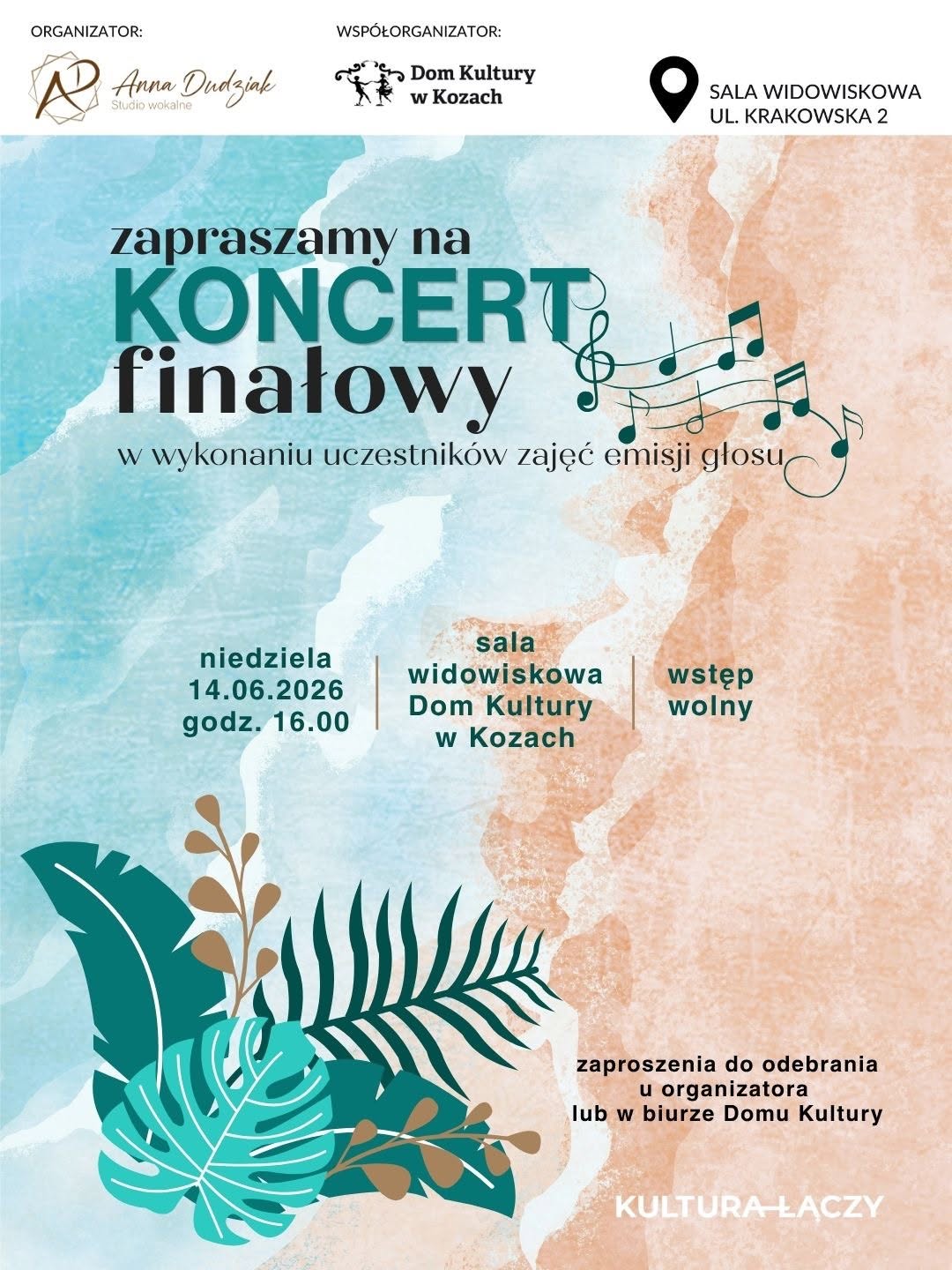 Plakat finał sezonu zajęć emisji głosu